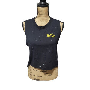 Soul cycle black sleeveless crop top, size medium